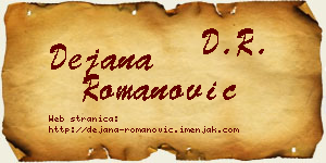 Dejana Romanović vizit kartica
